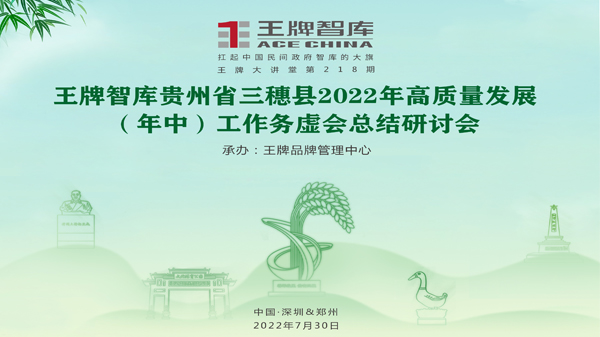 【第218期】王牌智库贵州省三穗县2022年高质量发展（年中）工作务虚会总结研讨会